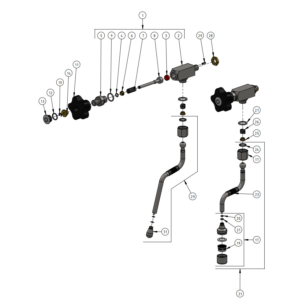 Dampf,- Heißwasserdüse