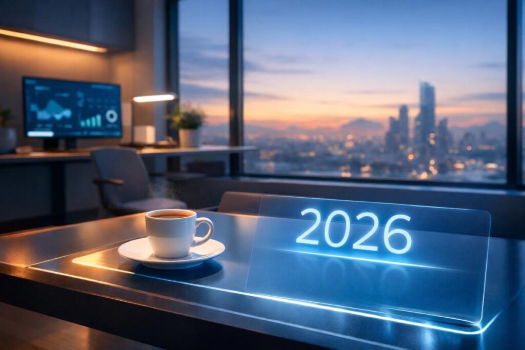 Ki generiertes Bild eines futuristischen Büros