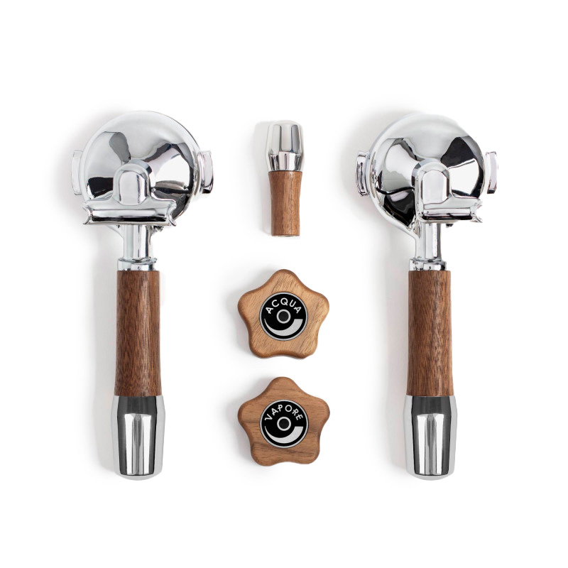 Wiedemann Griffset elegant für ECM mit Drehrädern Nussbaum Wiedemann Griffset elegant für ECM mit Drehrädern Nussbaum