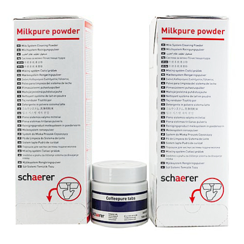 Schaerer milkpure powder 2 boxen & coffeepure tab