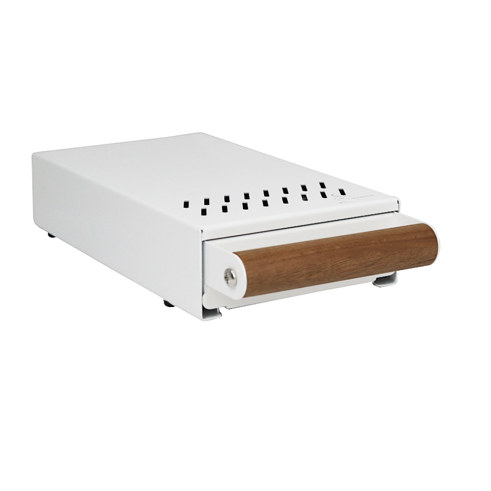 Marese Sudschublade mini weiss Nussholzgriff Marese Sudschublade mini weiss Nussholzgriff