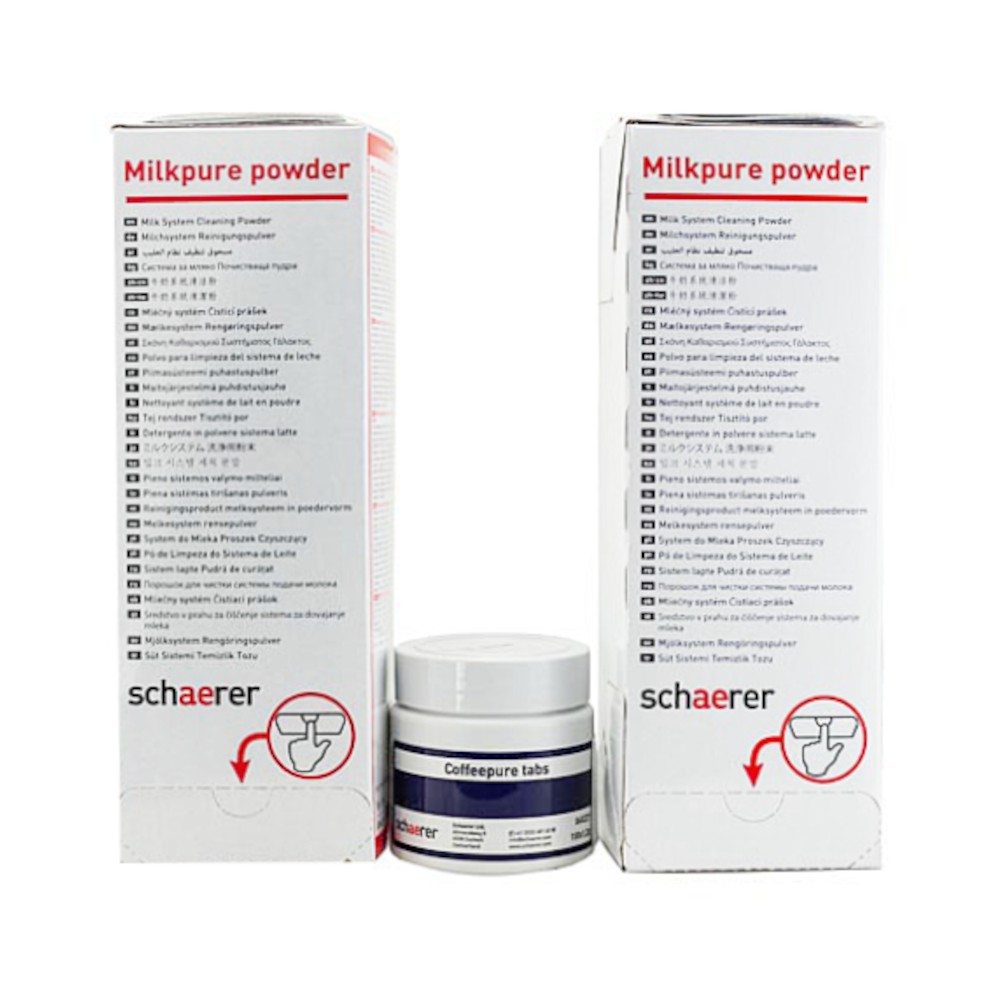 Schaerer milkpure powder 2 boxen & coffeepure tab