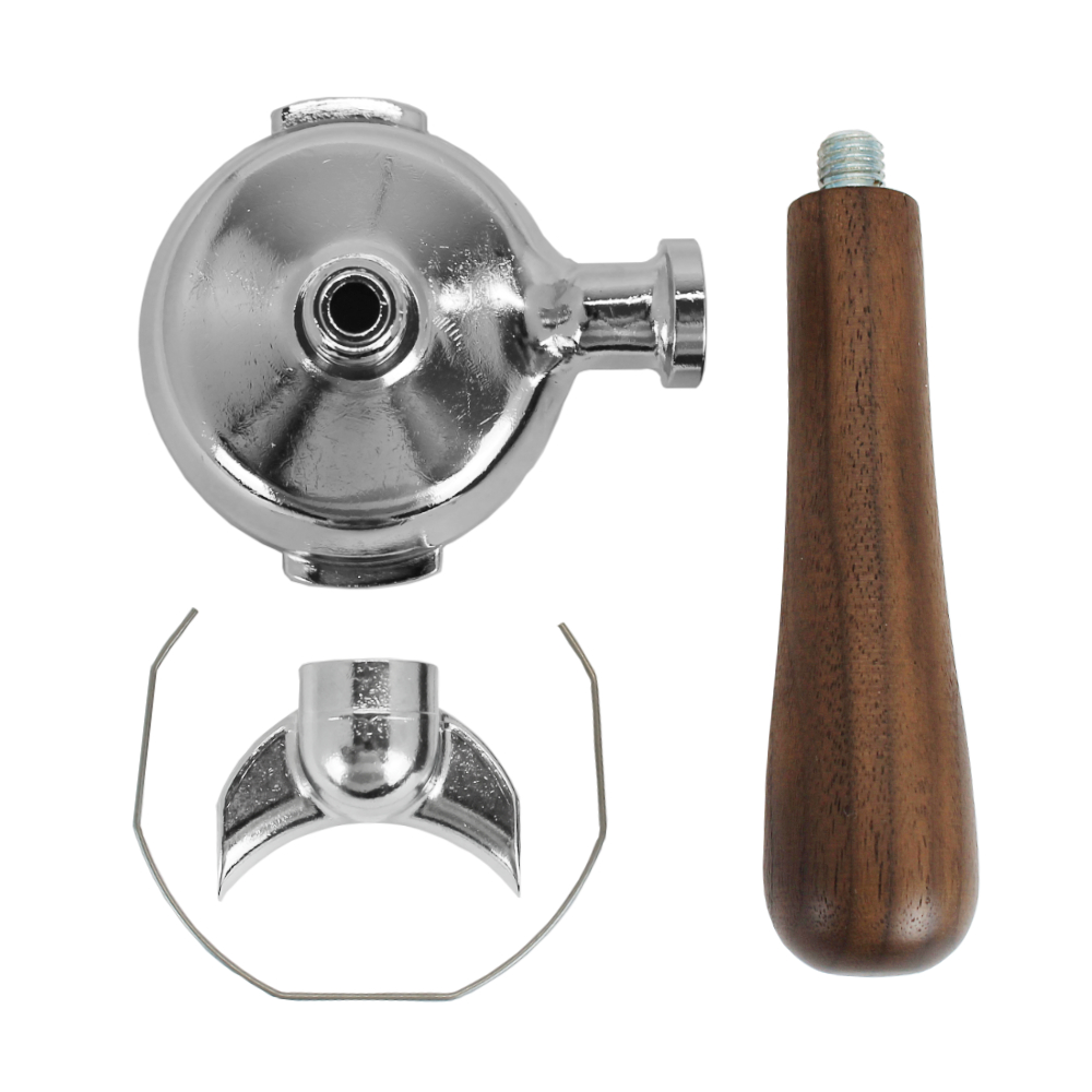 Bezzera Filterträger 2 Auslauf Griff aus Nussbaumholz