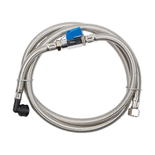 BWT Verbindungsschlauch DN 8, 1,5 m, mit Kugelhahn, FLEX Insert 90°-Bogen, Überwurfmutter 3/8 Zoll IG