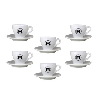 Rocket Espresso Tassen Set, 6 Stück Tasse und Untertasse,...