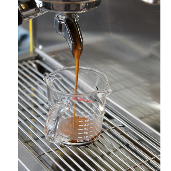 Marese Espresso Shotglas 70ml mit Griff und Doppelauslauf