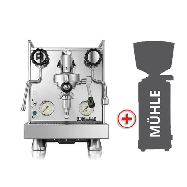 Rocket Espresso: Mozzafiato Cronometro V (Bundle mit Mühle) chrom